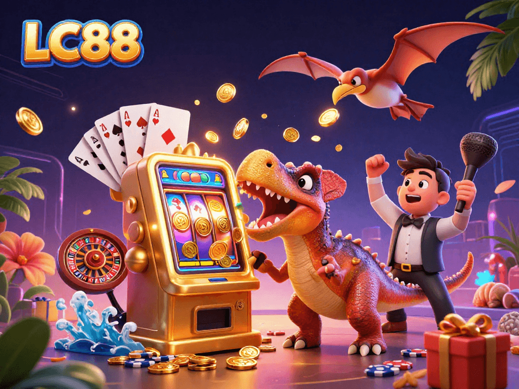 Watch LC88's pachycephalosaurus trigger a jackpot at the casino while coins fly everywhere.
