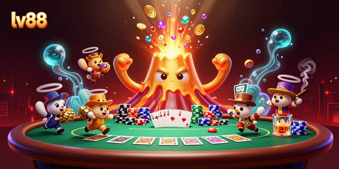 Win big at lv88 with thrilling adventures and mesmerizing treasures in this vibrant casino illustration.