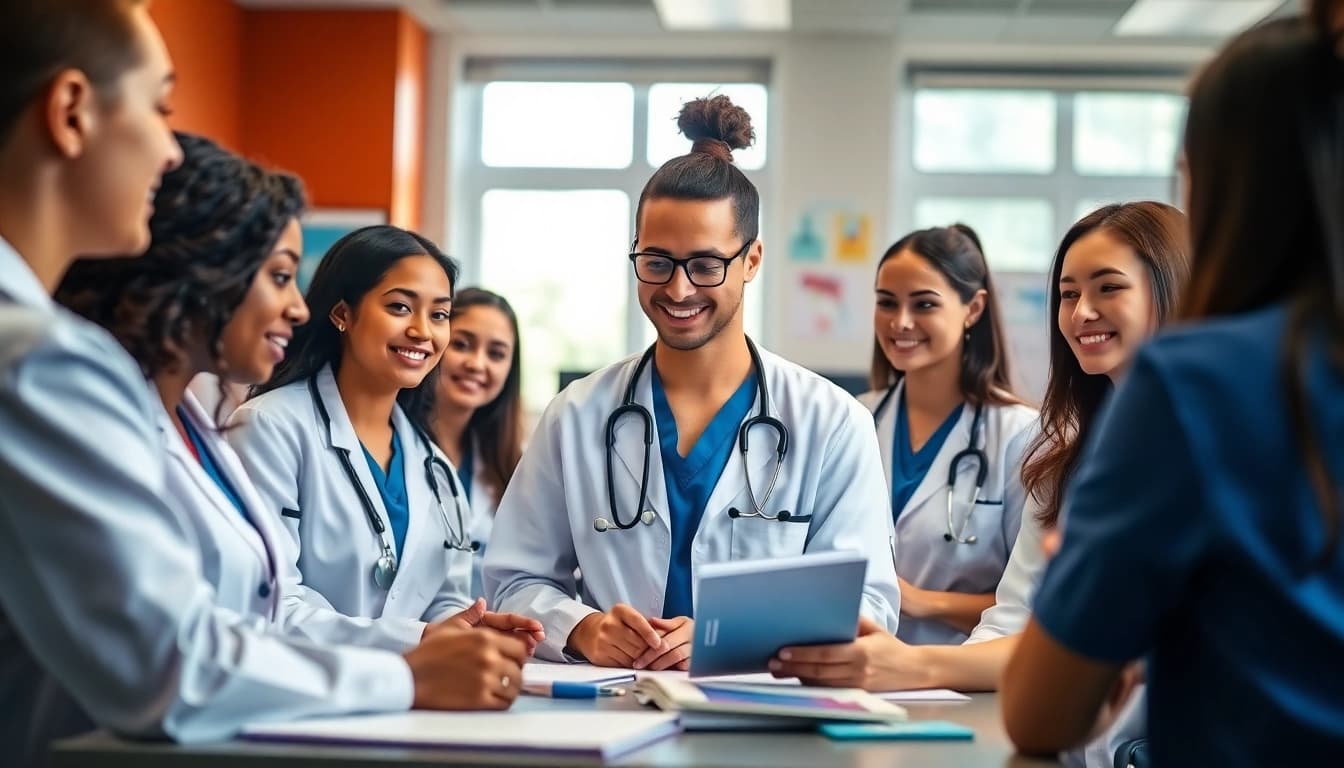 Engaged nursing students attending an in person NCLEX bootcamp Houston with hands-on practice.