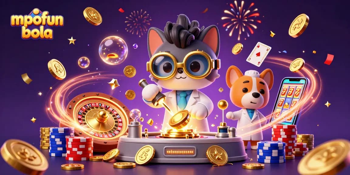 Spin to win with mpofun bola amidst golden coins and thrilling casino visuals.