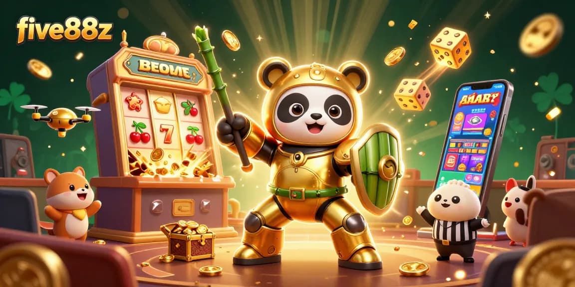 Experience five88z in a vibrant 3D casino scene with dynamic characters and rich gaming elements.