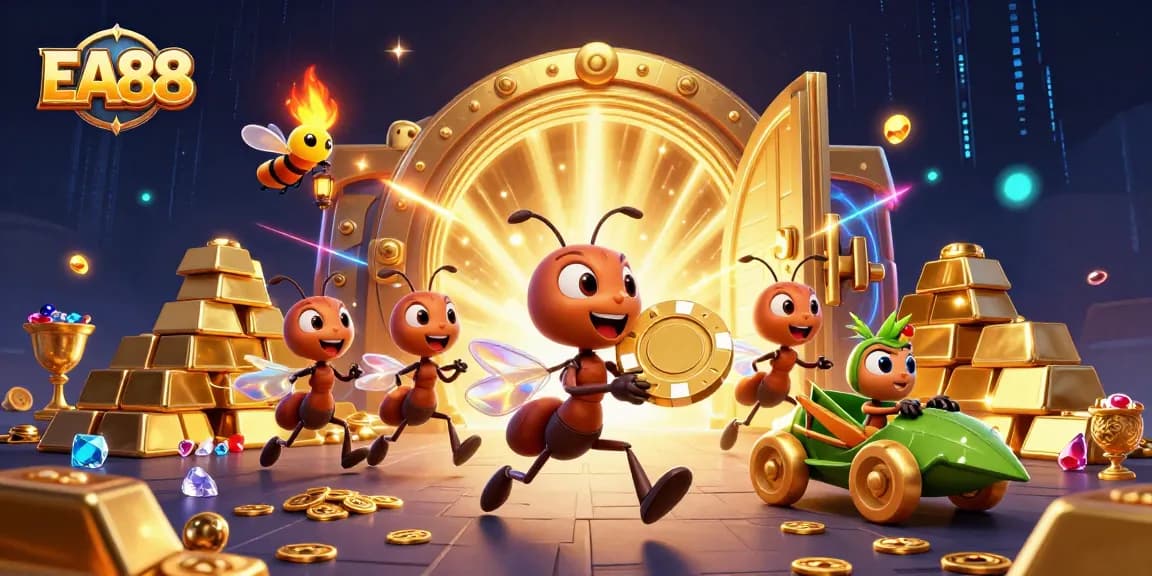 Experience the excitement of EA88 with a team of cartoon ants on a treasure heist.