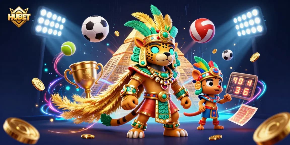 HUBET's 3D casino experience with dynamic sports elements, featuring vibrant characters and rich details.
