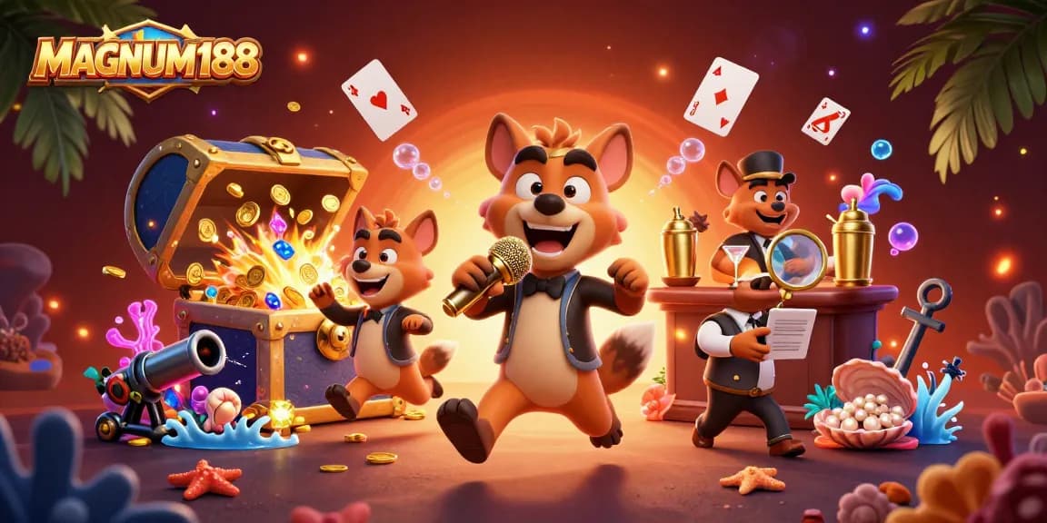 Experience winning at MAGNUM188 with lively hyenas bringing the comedy to your casino night.