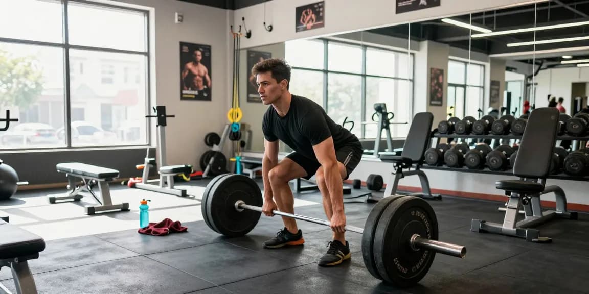 Prime Pharma Steroids user lifting weights in a modern gym, showcasing strength and fitness dedication