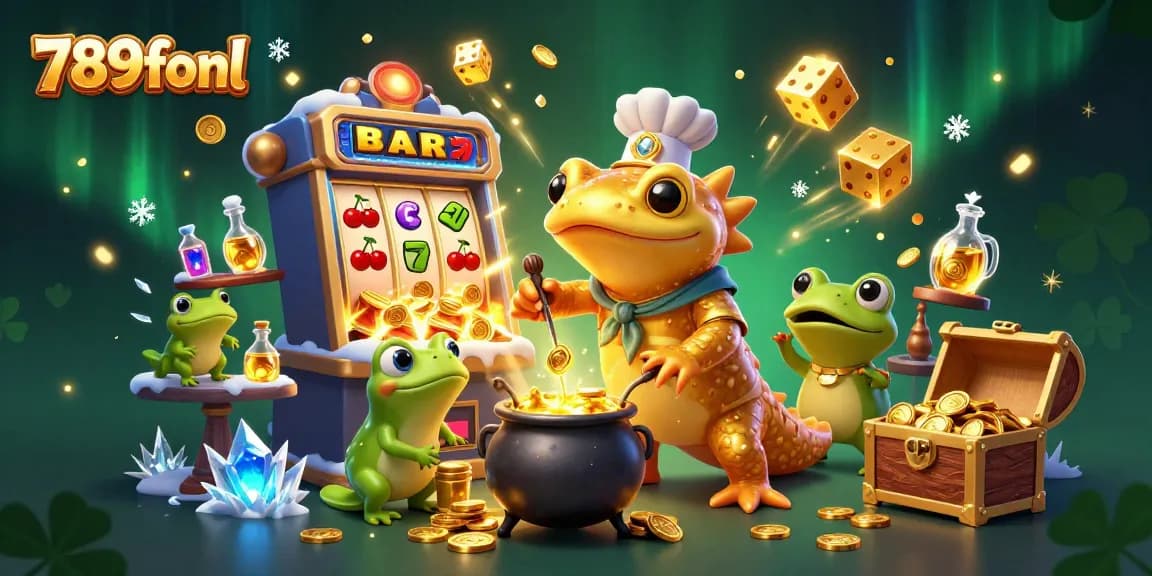 Experience thrilling gaming at 789fonl with vibrant casino elements and enchanting creatures.