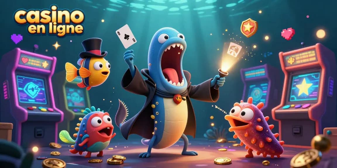 Casino en ligne : une scène ludique avec un poisson-lanterne et une anguille gulper en magie, jeux 3D animés.