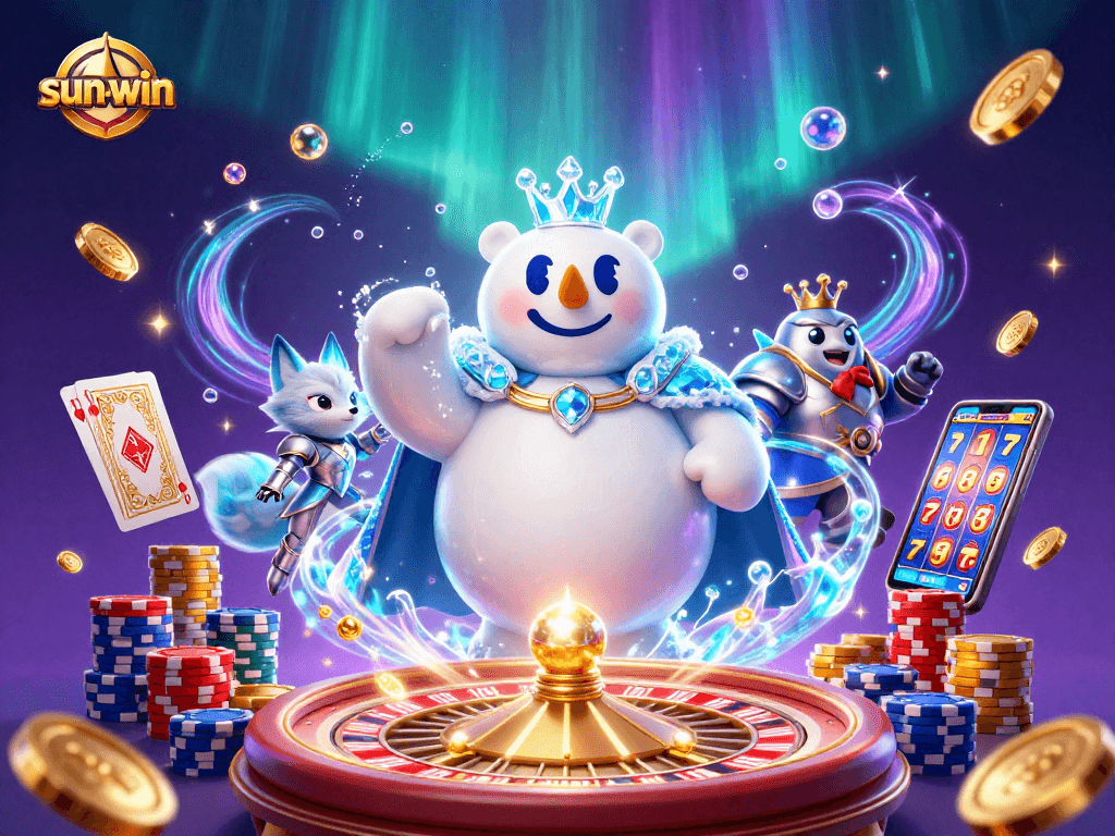 Experience sun-win's thrilling adventure with the ice king and snow fox in a vibrant casino realm.