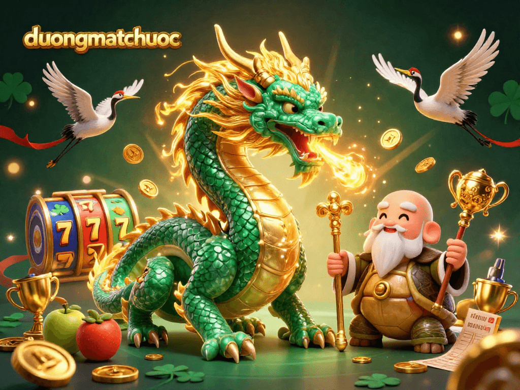 Spin the reels with duongmatchuoc's jade dragon and lucky cranes, embracing rich Asian casino culture.