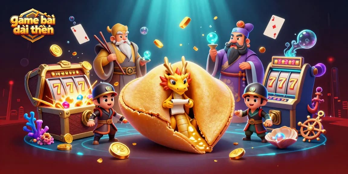 Join the excitement at game bài đổi thưởng with golden chips and vibrant casino elements in this 3D illustration.