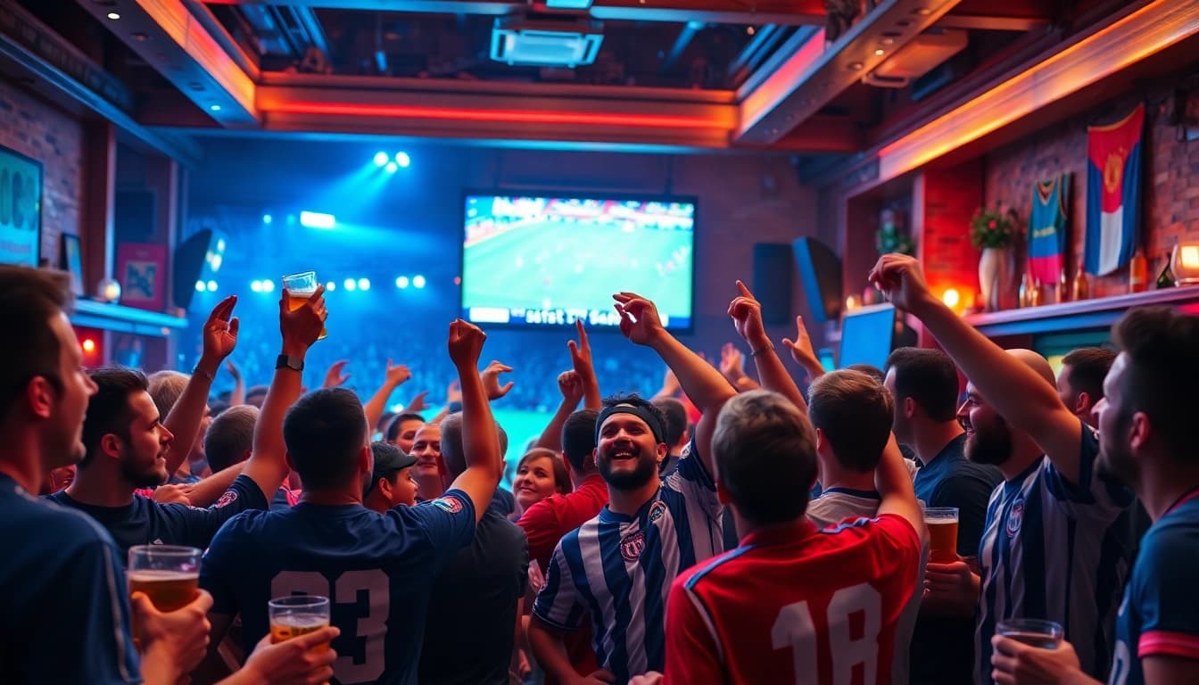 Menyaksikan pertandingan dengan situs nobar yang penuh semangat dan kebersamaan di bar.