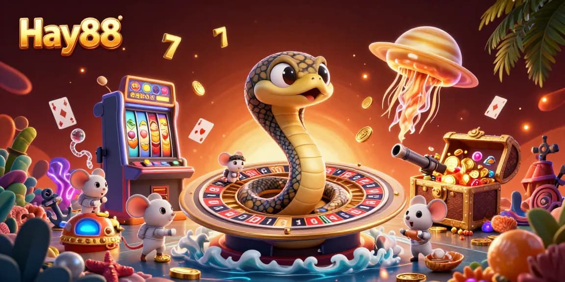 Engage in exciting gameplay at Hay88 with 3D cosmic characters in a vibrant casino environment.