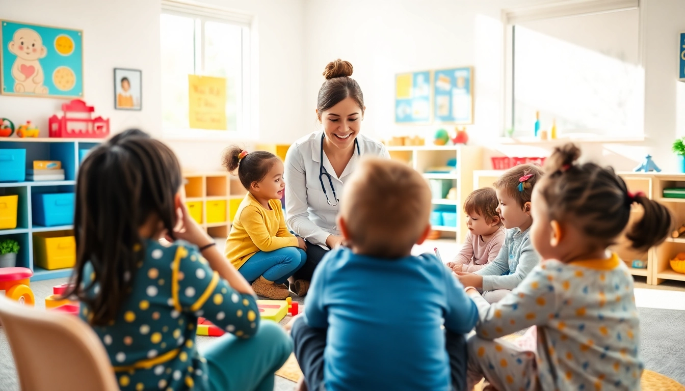 Engaging children in ABA services within an inviting therapy space.