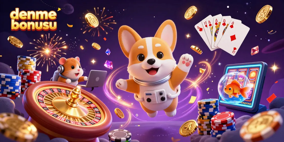 Experience thrilling deneme bonusu action with a cartoon astronaut corgi in a space casino.