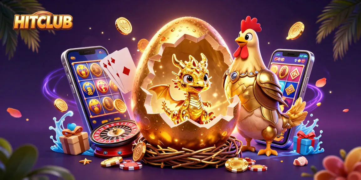 Experience winning at HITCLUB with a magical golden dragon guarding casino treasures and vibrant games.