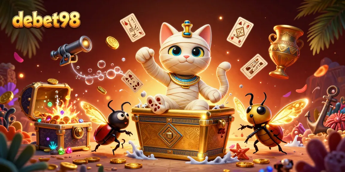 Engage in thrilling adventures with debet98 at the vibrant pyramid casino featuring lively characters.