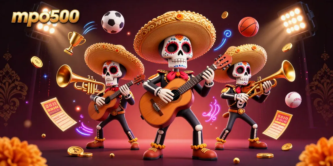 MPO500 players engage in thrilling gameplay, featuring a vibrant Day of the Dead mariachi scene.