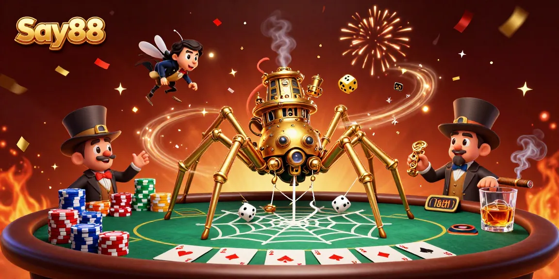 Experience thrilling gameplay at Say88 with a steampunk twist, caught in a web of luck and strategy.