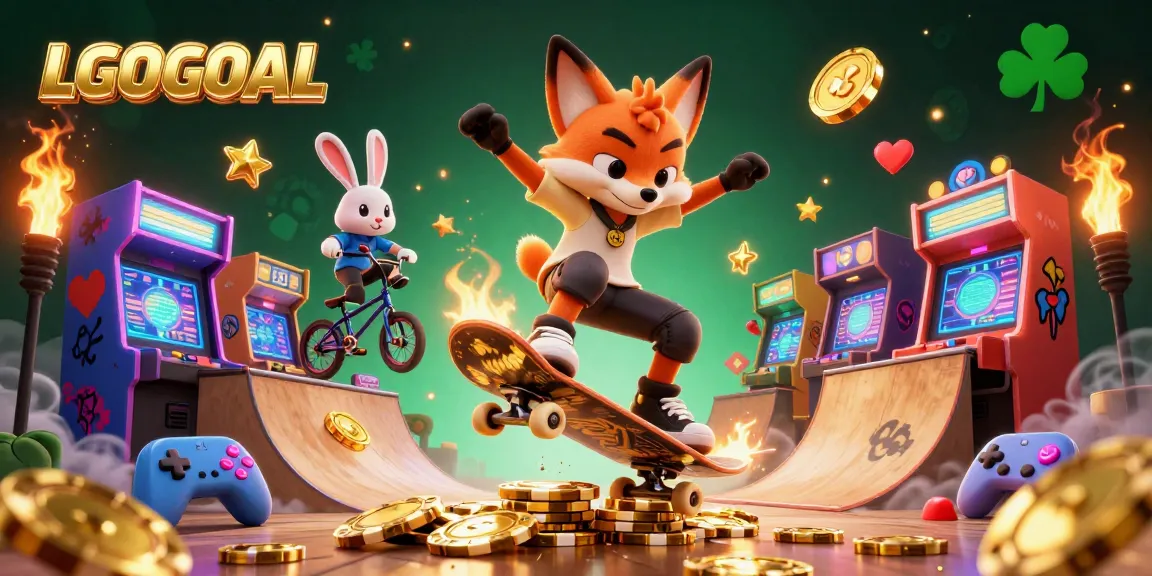 Experience thrilling gaming at LGOGOAL with vibrant casino-themed characters and elements.