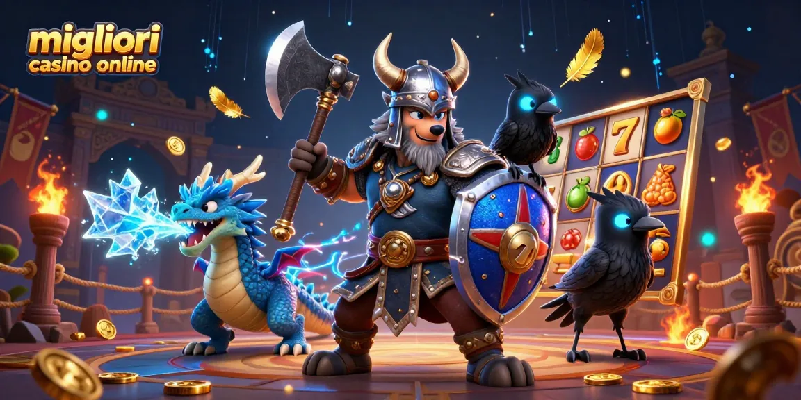 Illustrazione suggestiva di migliori casino online con personaggi fantasy in una scena avvincente