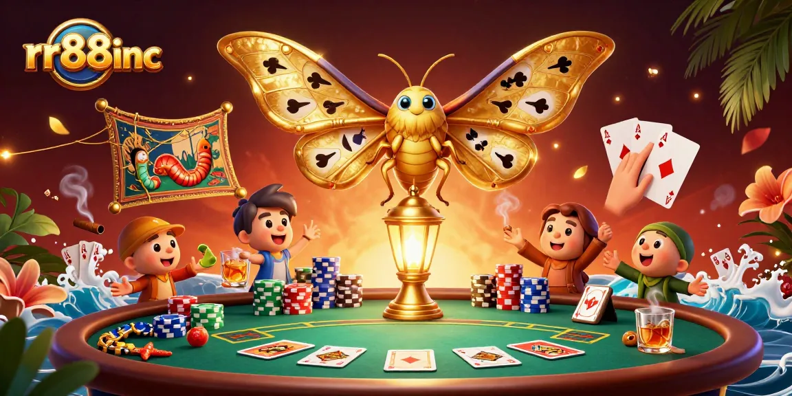 Engage in thrilling gaming experiences with rr88inc showcasing a dazzling atlas moth and vibrant casino elements