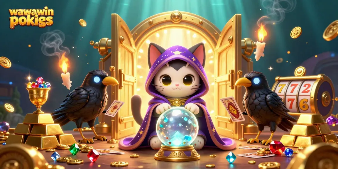 Experience thrilling wawawin pokies action alongside mystical characters in a vibrant casino scene.