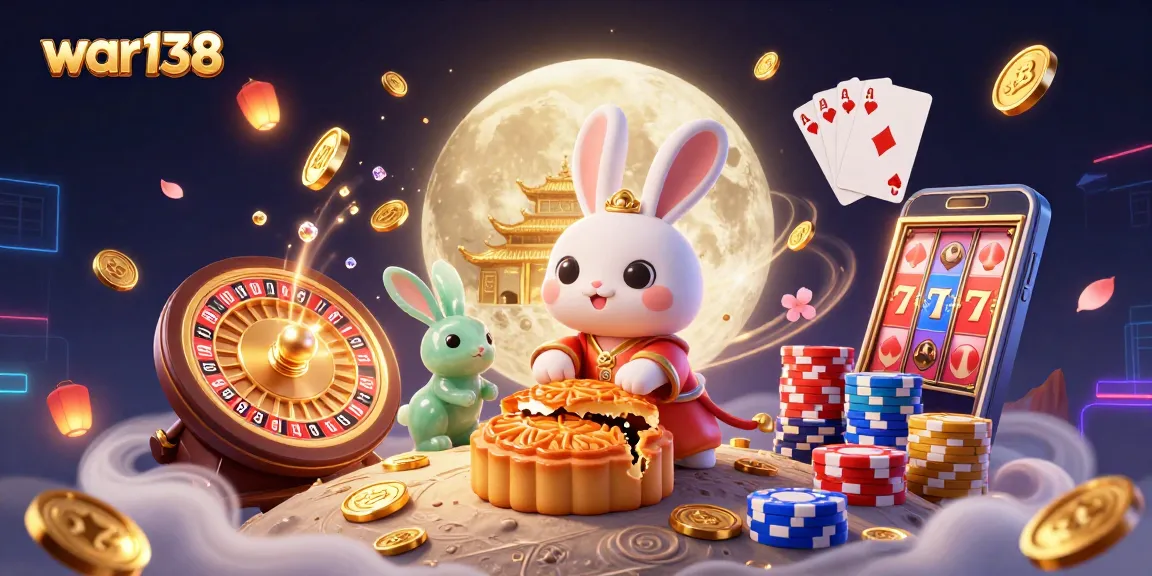 Experience excitement with war138 as a moon rabbit and jade companion unveil hidden treasures in an enchanting casino.