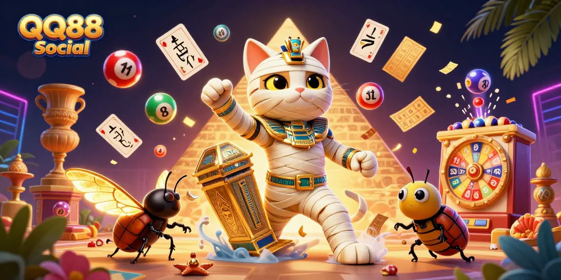 Engage with dynamic gaming excitement at QQ88 Social featuring a vibrant scene of casino elements.