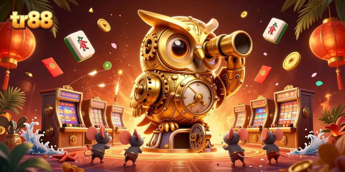 Experience thrilling games at tr88 with a vibrant casino scene featuring animated characters and rich details.