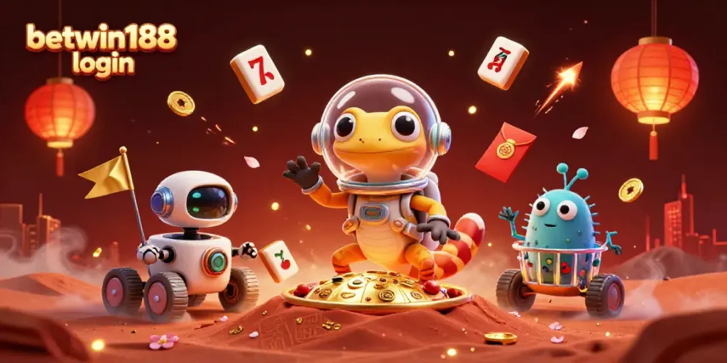 Menangkan pengalaman bermain dengan login betwin188, menyaksikan gecko Martian menjelajahi kasino emas di Mars.