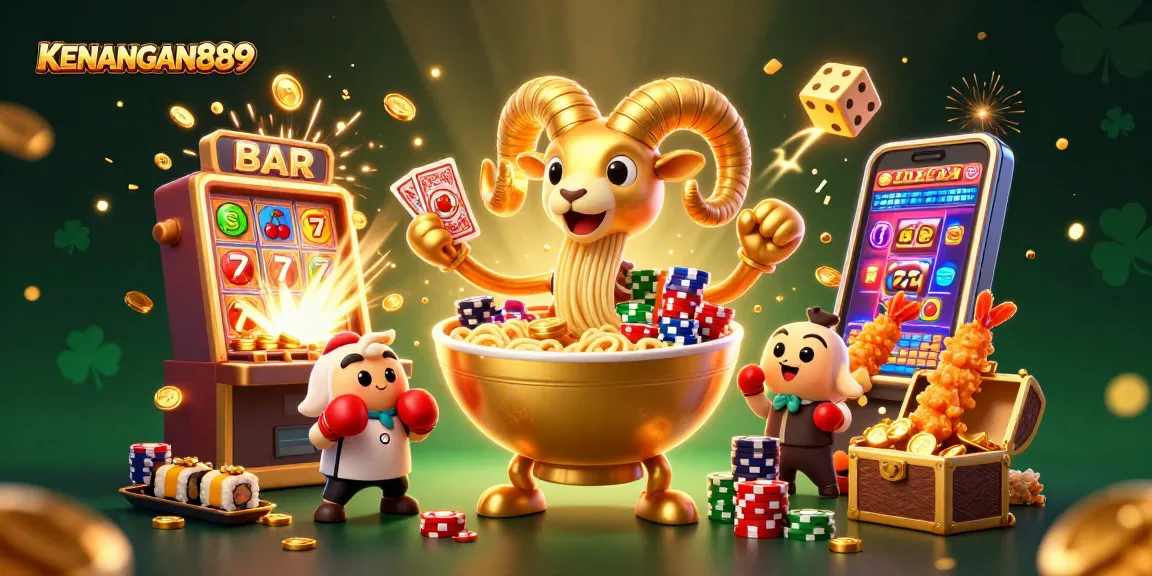 Experience fun slot gaming with KENANGAN889, featuring exciting characters and lively casino elements.