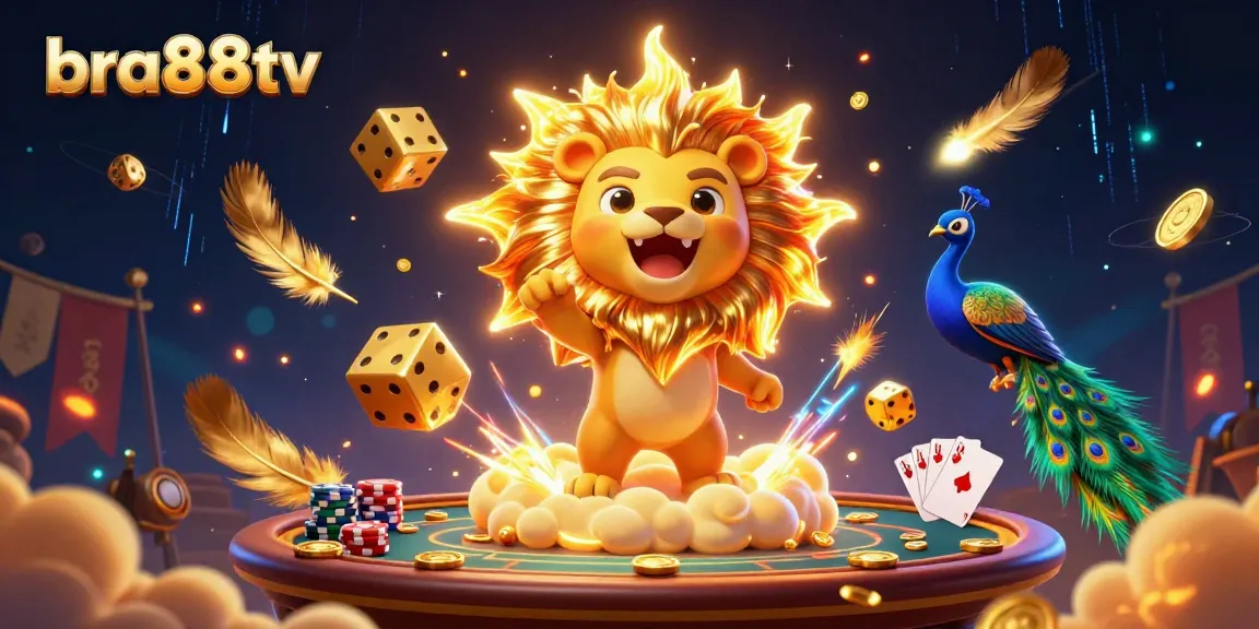 Experience the thrilling poker action at bra88tv with a vibrant, dynamic 3D showdown illustration.