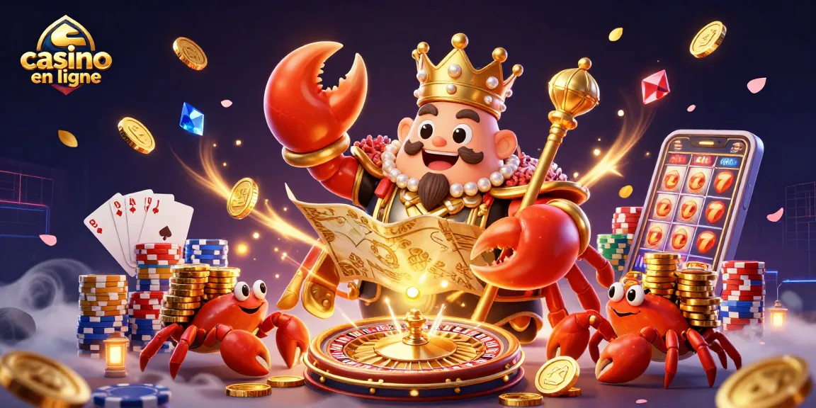 Les crabes en or et les éléments de jeu illuminent l'expérience de casino en ligne captivante.