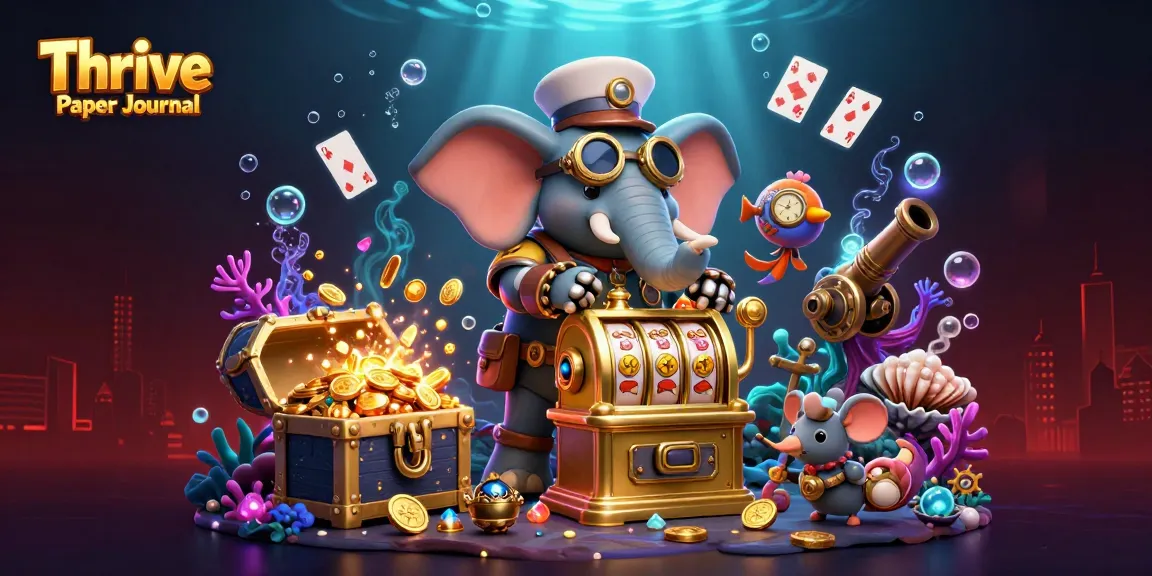 Thrill at the casino with the Thrive Paper Journal's steampunk elephant and treasure-filled slots.