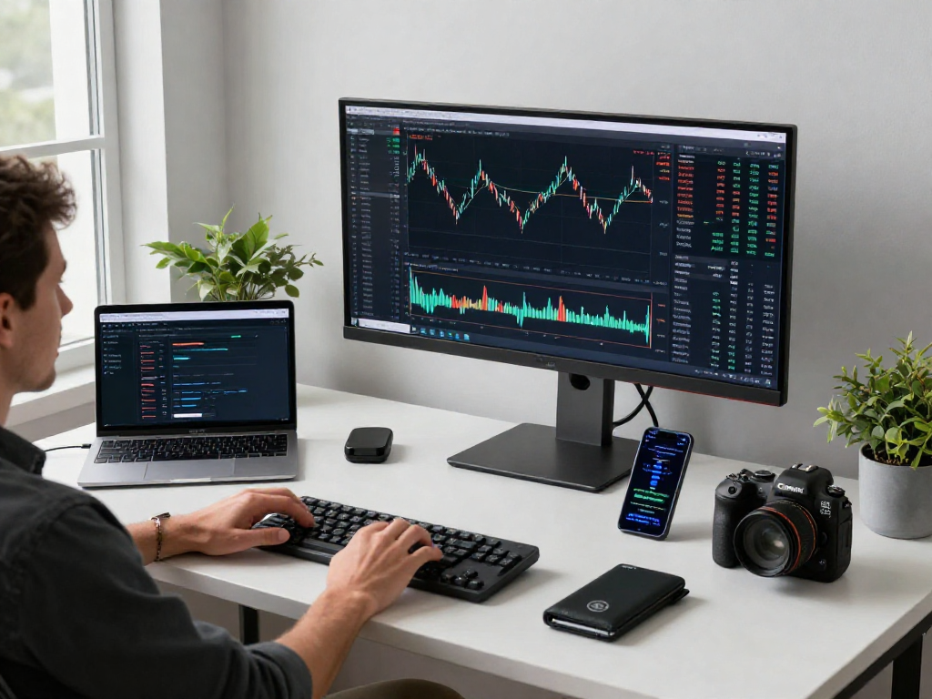 MetaTrader 5 官网支持的多元化金融平台，显示加密货币交易和区块链分析界面。
