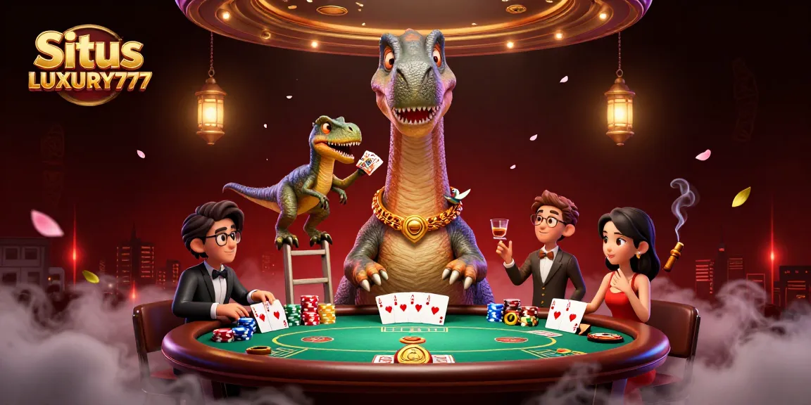 Permainan kartu yang menarik di Situs LUXURY777 dengan karakter kasino menarik.