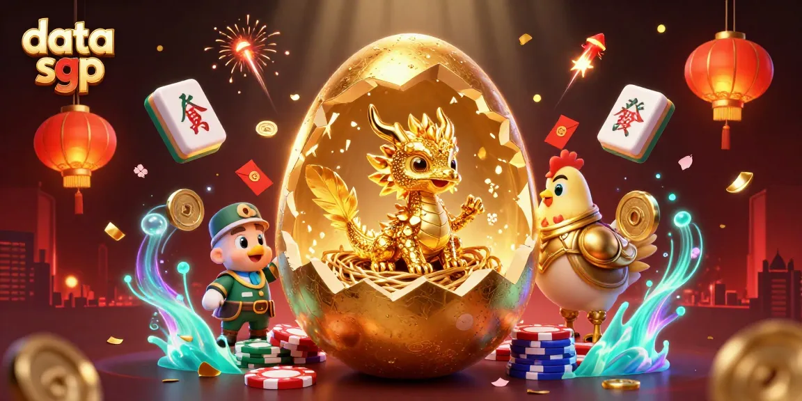 Engage with data sgp as the golden egg reveals a dragon surrounded by vibrant casino elements.