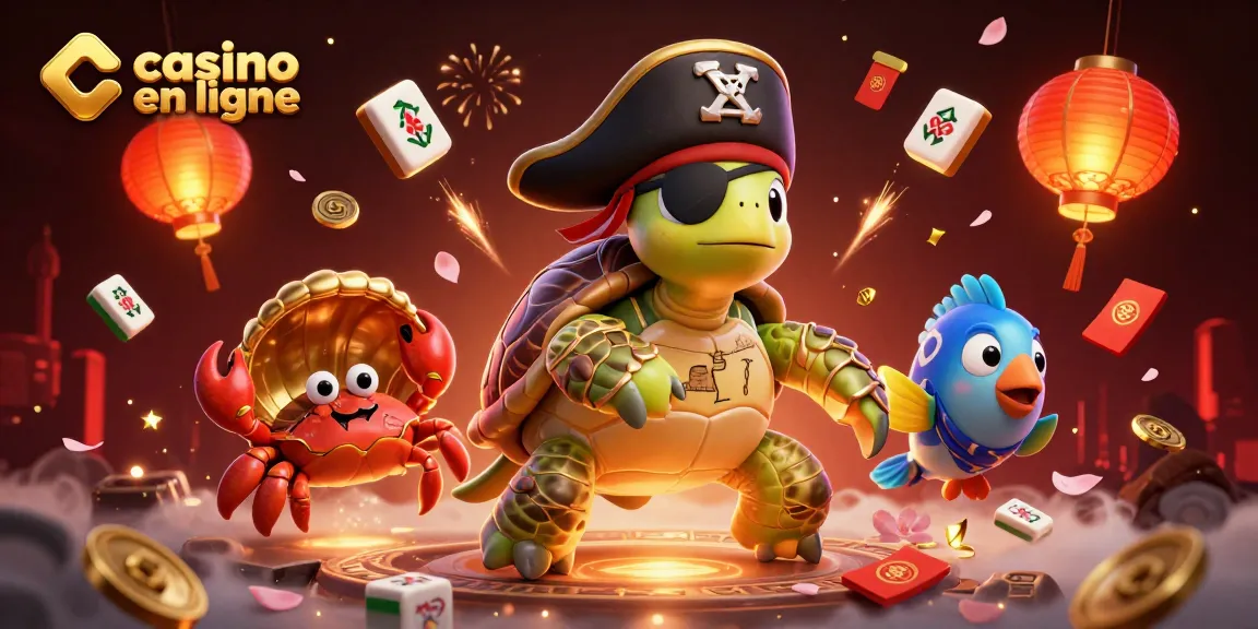 Un aperçu captivant du casino en ligne avec une tortue pirate, un crabe hermite et un poisson perroquet scintillant.