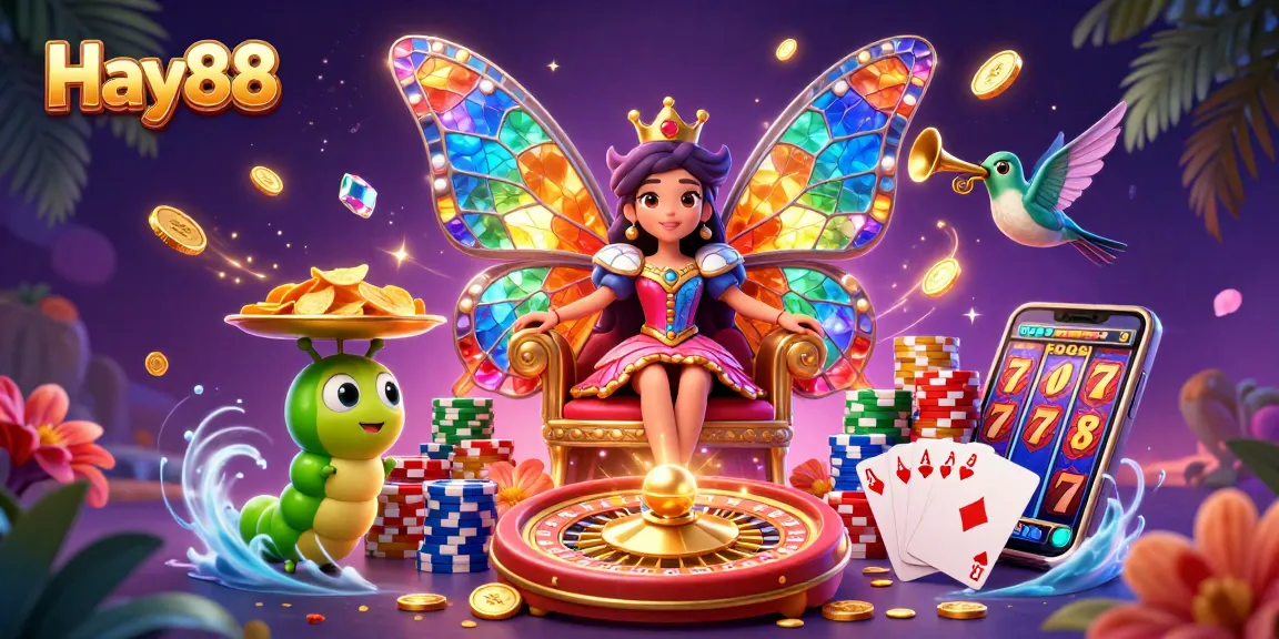 Experience Hay88's vibrant online gaming world with stunning 3D visuals and dynamic casino elements.