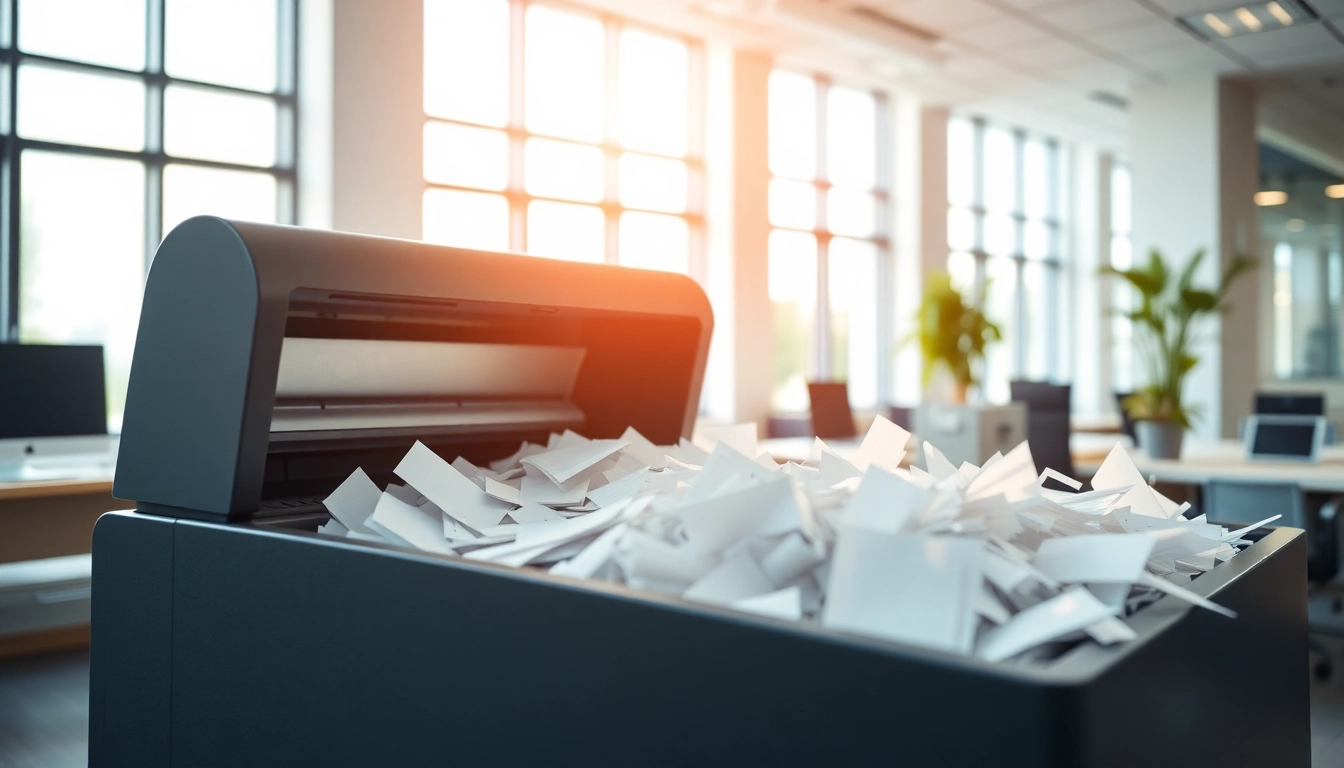 Secure Cleveland document shredding services in action with a modern shredding machine.