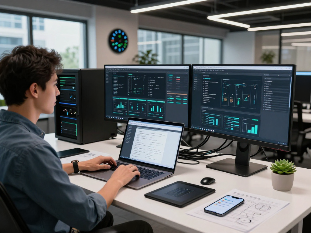 Servidores VPS Windows en México destacados en una moderna oficina tecnológica.
