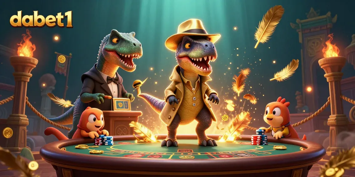 Engage in thrilling blackjack with dabet1 featuring a velociraptor card counter and dinosaur pit boss.