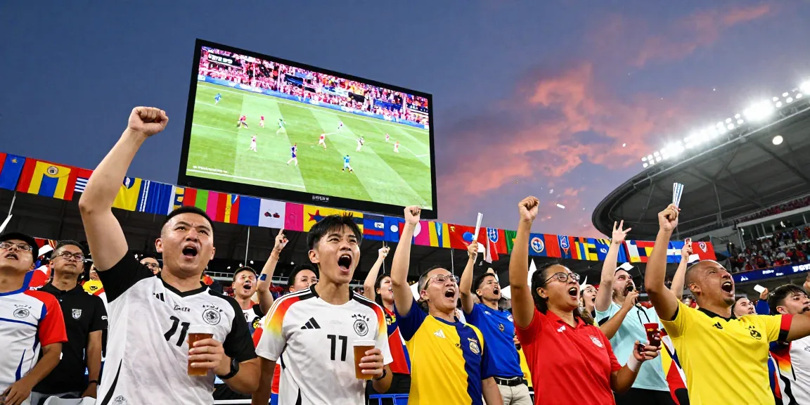 Fans cheering at thefappening football match, capturing the excitement of Germany vs. Curaçao in 2026.