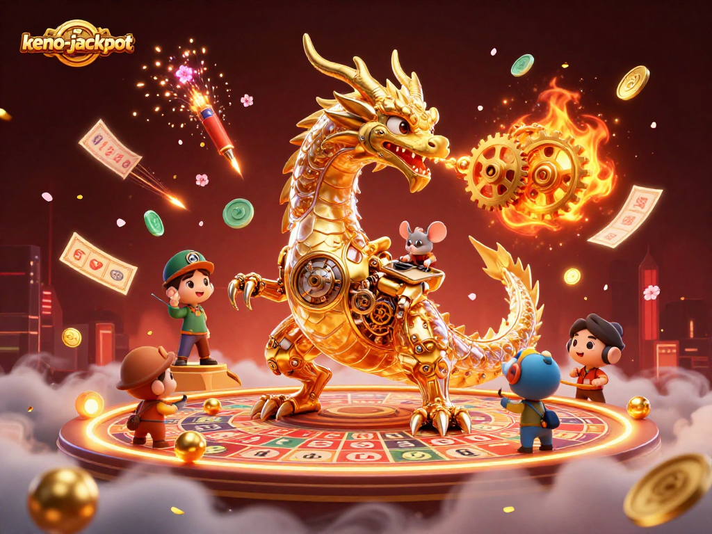 Engage with keno-jackpot as vibrant keno elements intertwine in a dynamic 3D scene.