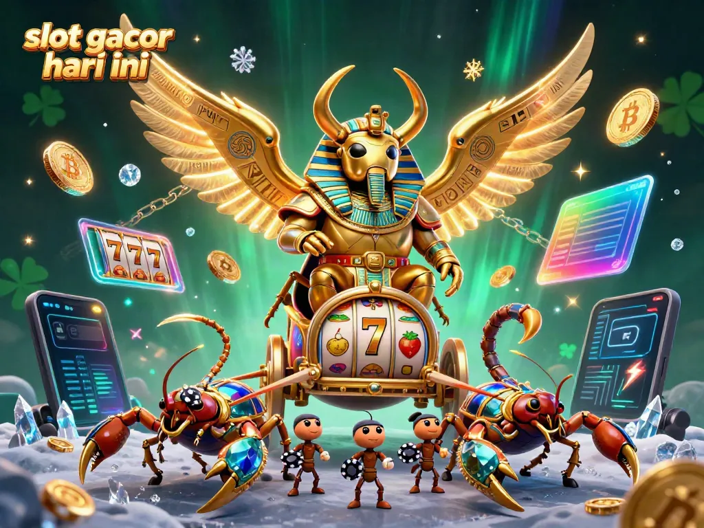 Experience the excitement of slot gacor hari ini with a vivid casino-themed illustration.