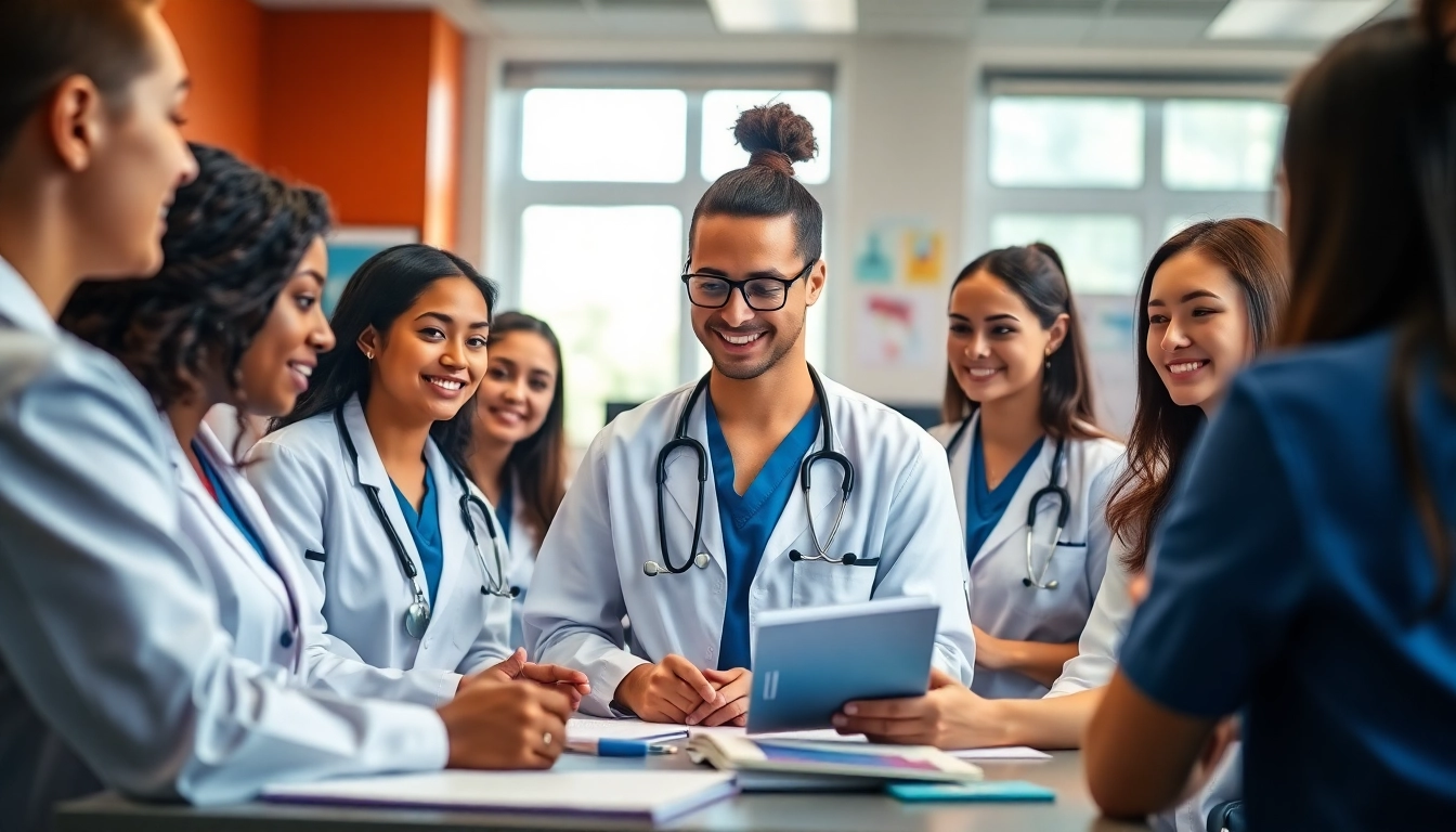 Engaged nursing students attending an in person NCLEX bootcamp Houston with hands-on practice.