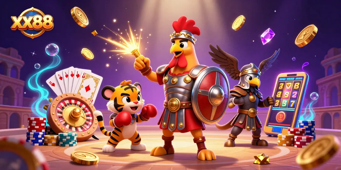 Experience thrilling casino action at xx88 with vibrant characters and dynamic game elements.