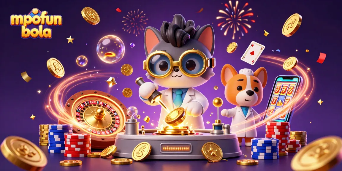 Spin to win with mpofun bola amidst golden coins and thrilling casino visuals.