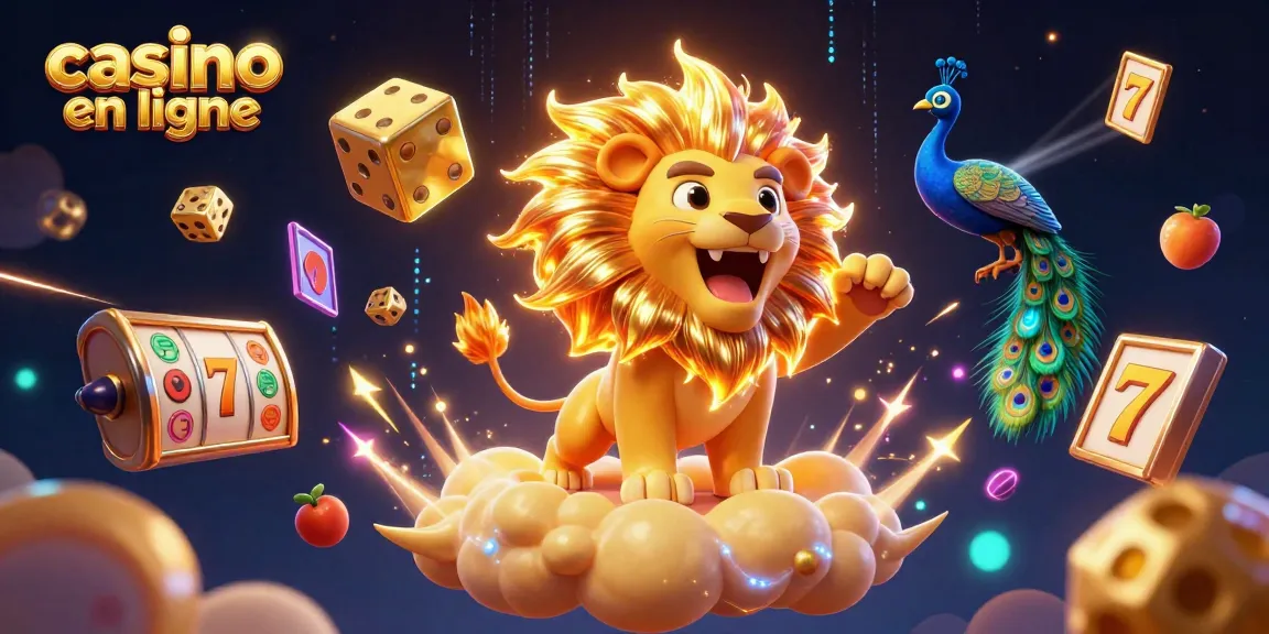 Attrapez des gains explosifs au casino en ligne avec un lion et des dés dorés.