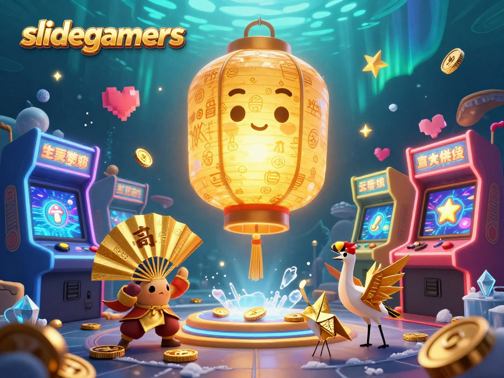 Experience the thrilling atmosphere of slidegamers with vibrant gaming elements and captivating characters.